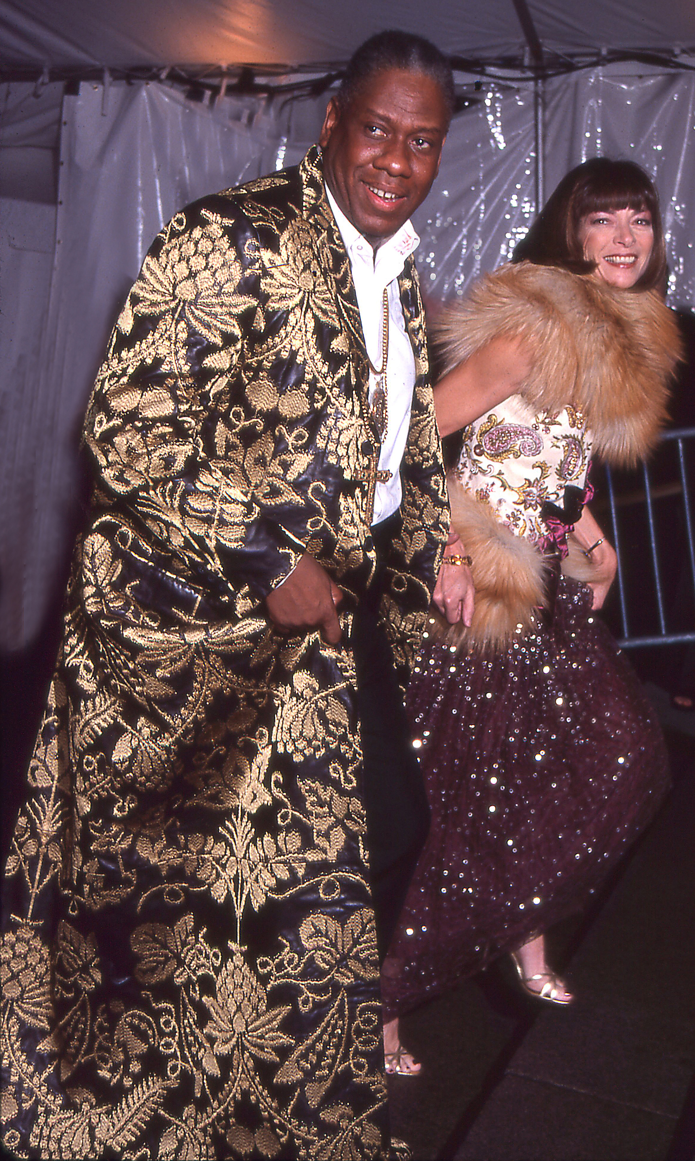 Images of celebrities at the Met Gala in the 1990s.