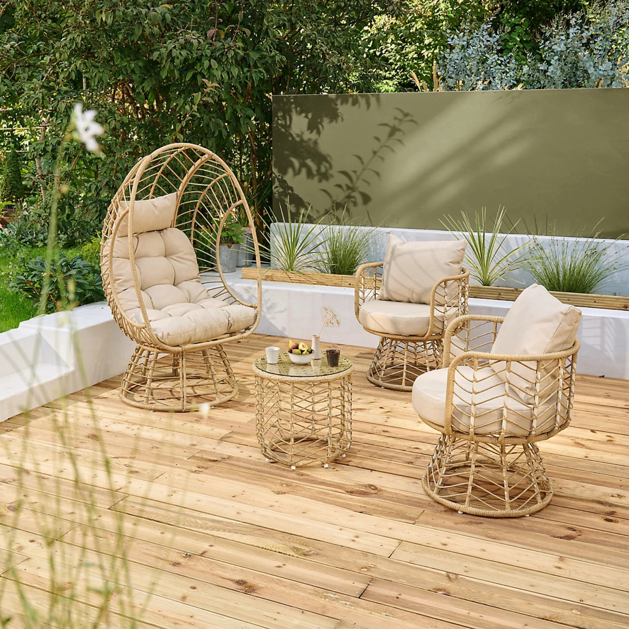 Goodhome Omalos Beige Metal 2 Seater Bistro Set
