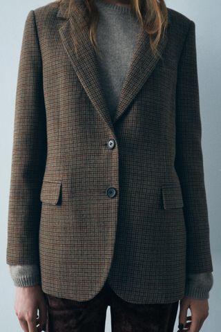 Checked Wool Blazer Zw Collection