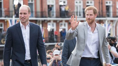 Prince William and Prince Harry meet the public in Windsor on the eve of Prince Harry&#039;s wedding to Meghan Markle 