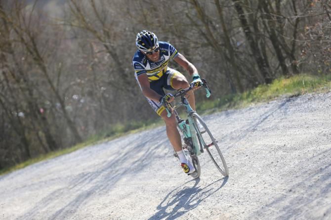 Juan Antonio Flecha (Vacansoleil-DCM) attacked but failed to stay clear