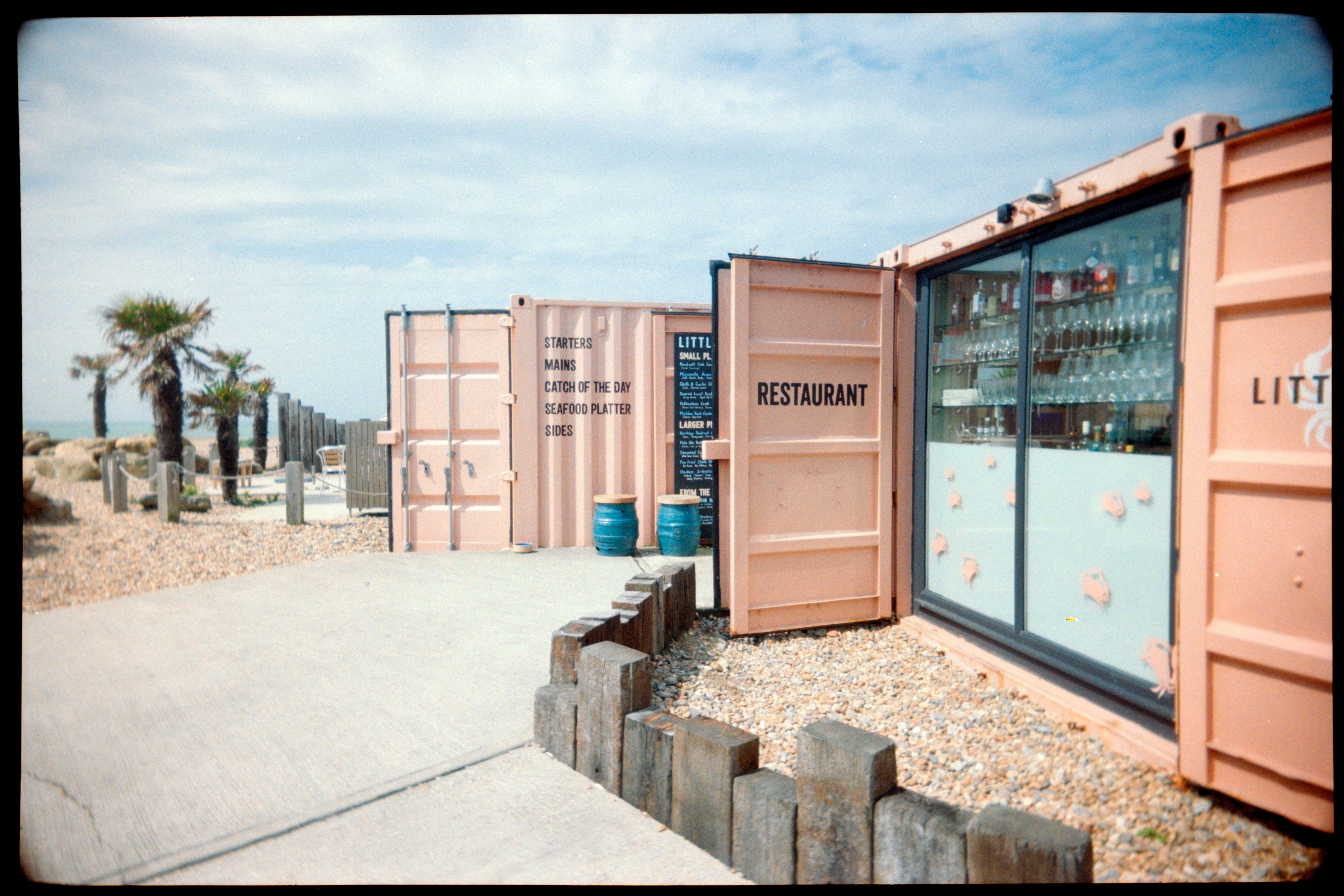 Shipping containers repurposed as a resturant
