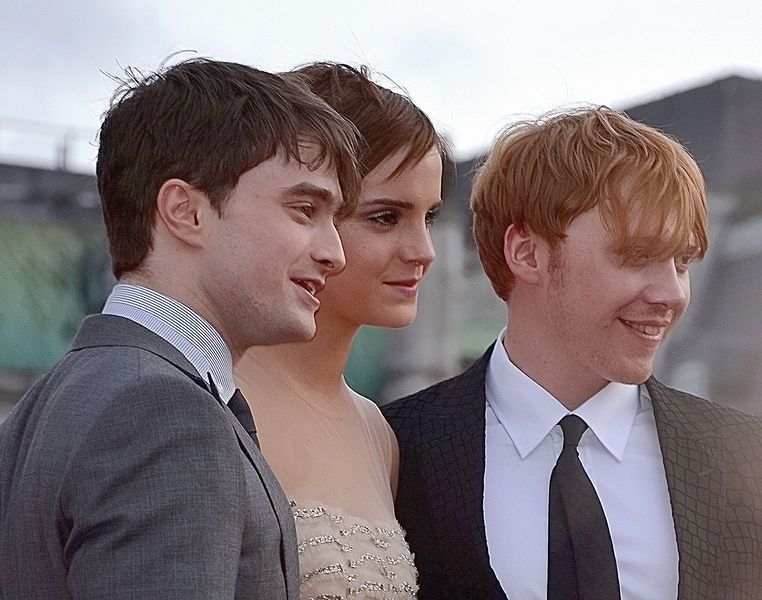 Daniel Radcliffe, Emma Watson &amp; Rupert Grint (left to right) at the world premiere of Harry Potter &amp; The Deathly Hallows Part 2 in London in July 2011.