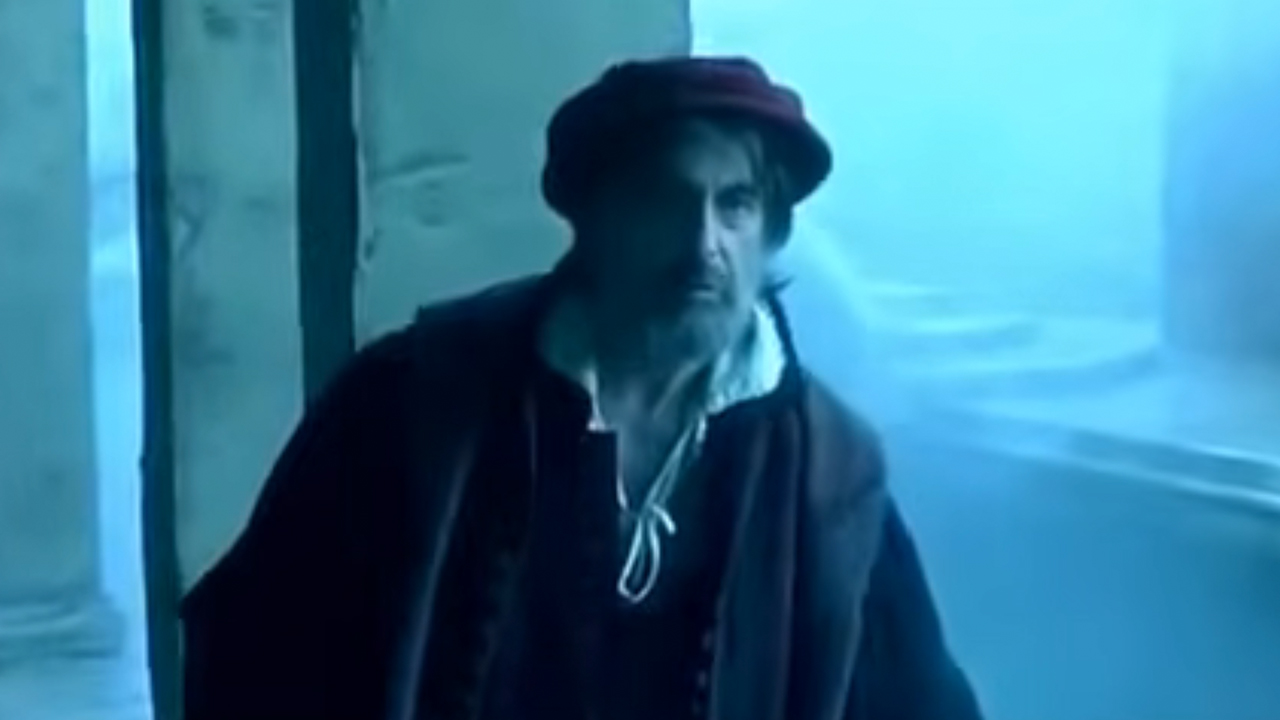 Al Pacino in traditional clothing in The Merchant of Venice