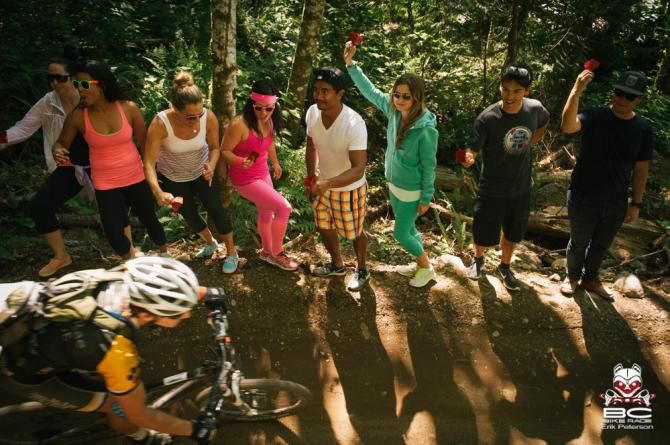 A crew from Lululemon came to act the fool and make a spectacle for the racers.