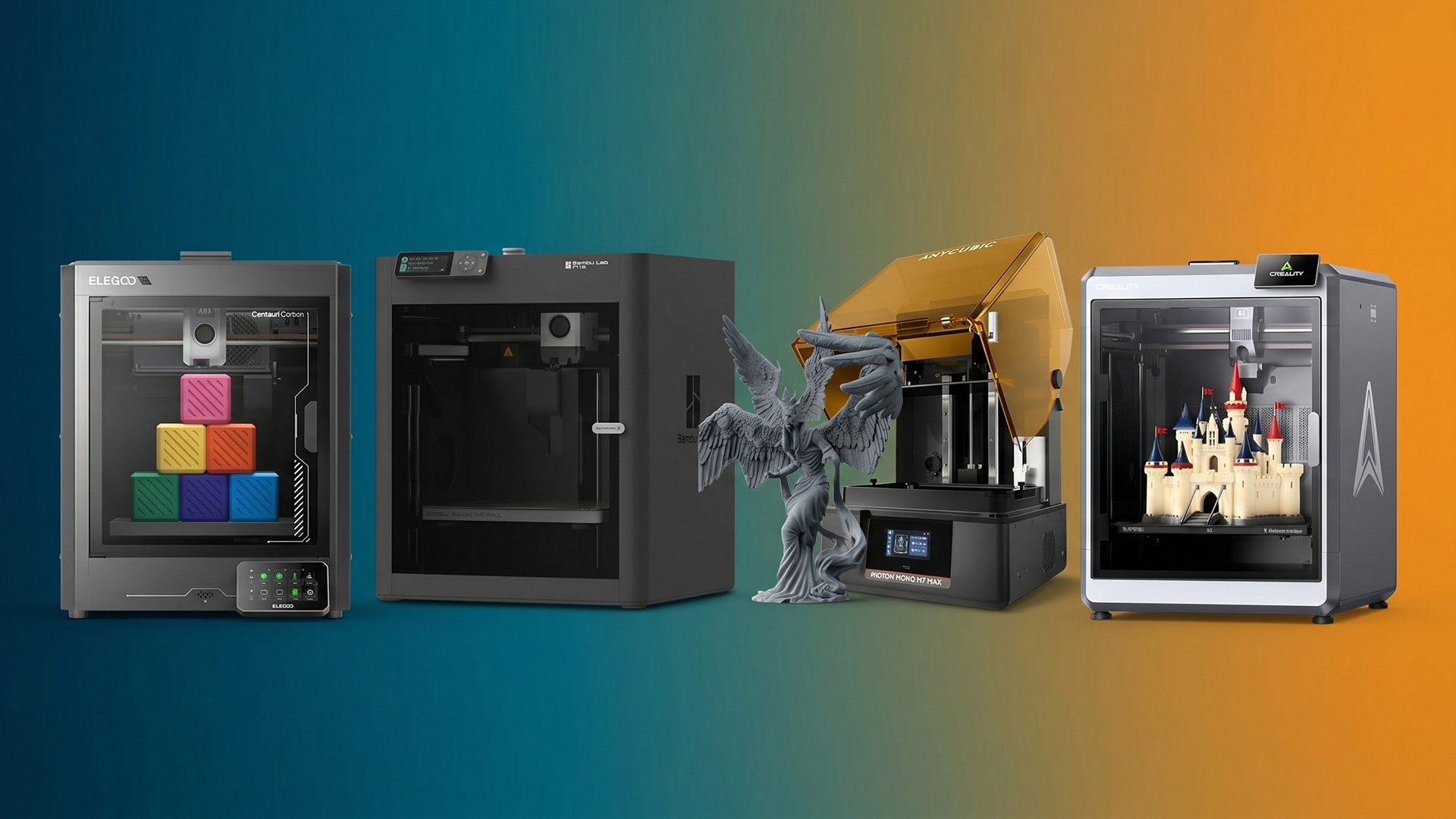 A selection of 3D printers.