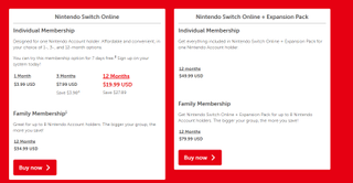 Nintendo Switch Online Expansion Buy Now Options