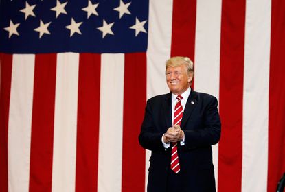 Trump at a campaign-style rally in Phoenix