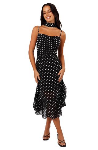 Francesca Dot Midi Dress & Scarf