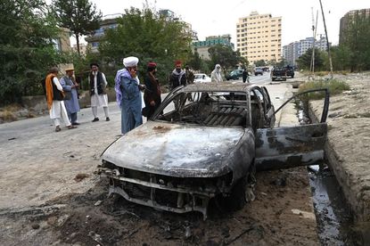 Car destroyed in Kabul