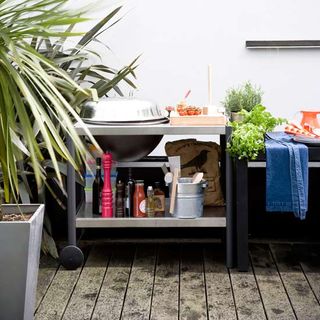 Urban cooking area with outdoor storage