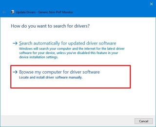 Device Manager select driver files source