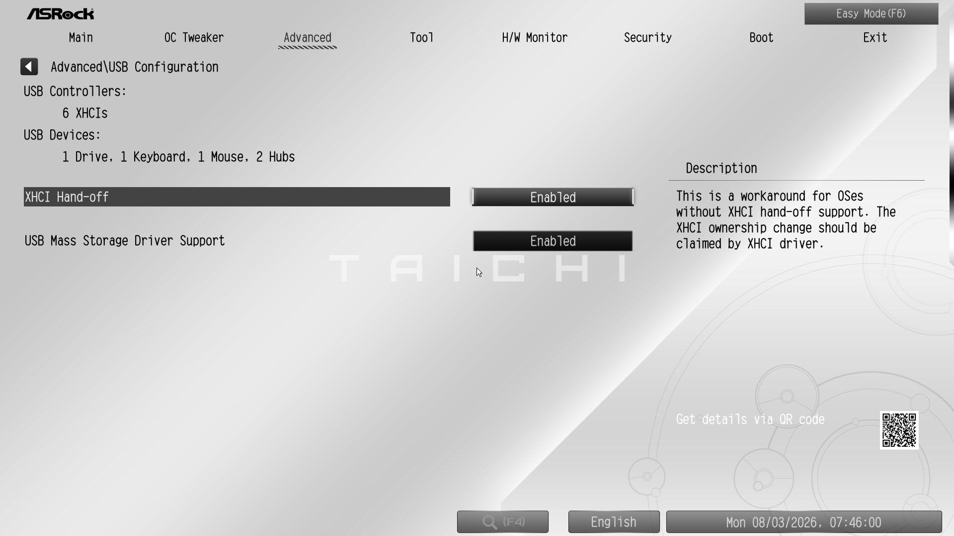 ASRock X870E Taichi White - BIOS
