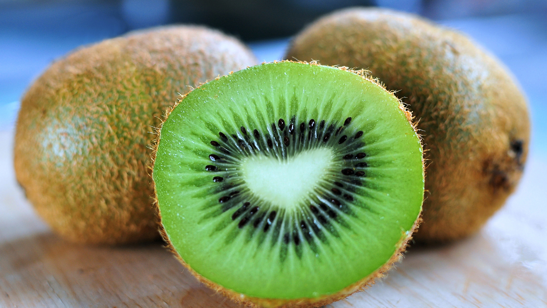 kiwi fruit with a heart shaped center