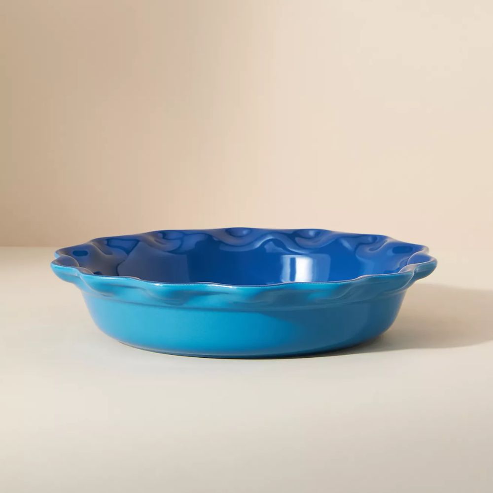 blue pie dish