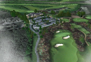 An artist's impression of the proposed new clubhouse area and some of the new holes