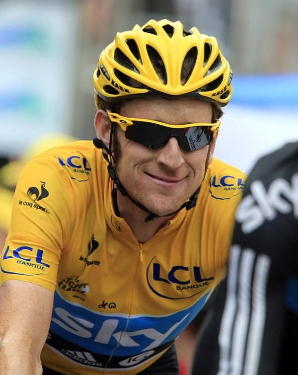 Is that a smile on the face of Bradley Wiggins (Sky)?