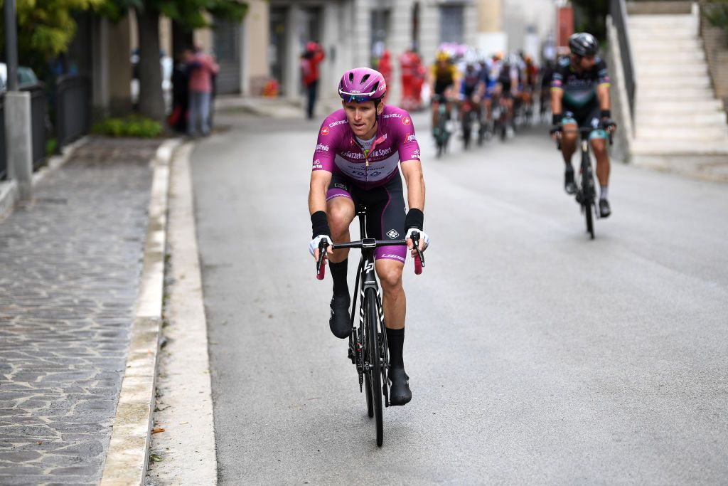 ROCCARASO ITALY OCTOBER 11 Arnaud Demare of France and Groupama FDJ Purple Points Jersey Peter Sagan of Slovakia and Team Bora Hansgrohe during the 103rd Giro dItalia 2020 Stage 9 a 207km stage from San Salvo to Roccaraso Aremogna 1658m girodiitalia Giro on October 11 2020 in Roccaraso Italy Photo by Tim de WaeleGetty Images
