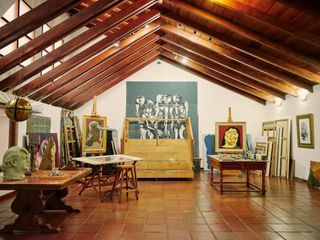 The studio space at Fundación Guayasamín, the home and studio of Oswaldo Guayasamín in Quito
