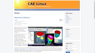 Screenshot of CAELinux's website