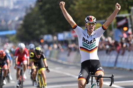 Pascal Ackermann celebrates his Brussels Cycling Classic victory