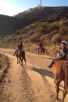 Victoria Beckham and Brooklyn Beckham - Horse Riding - Horseriding 