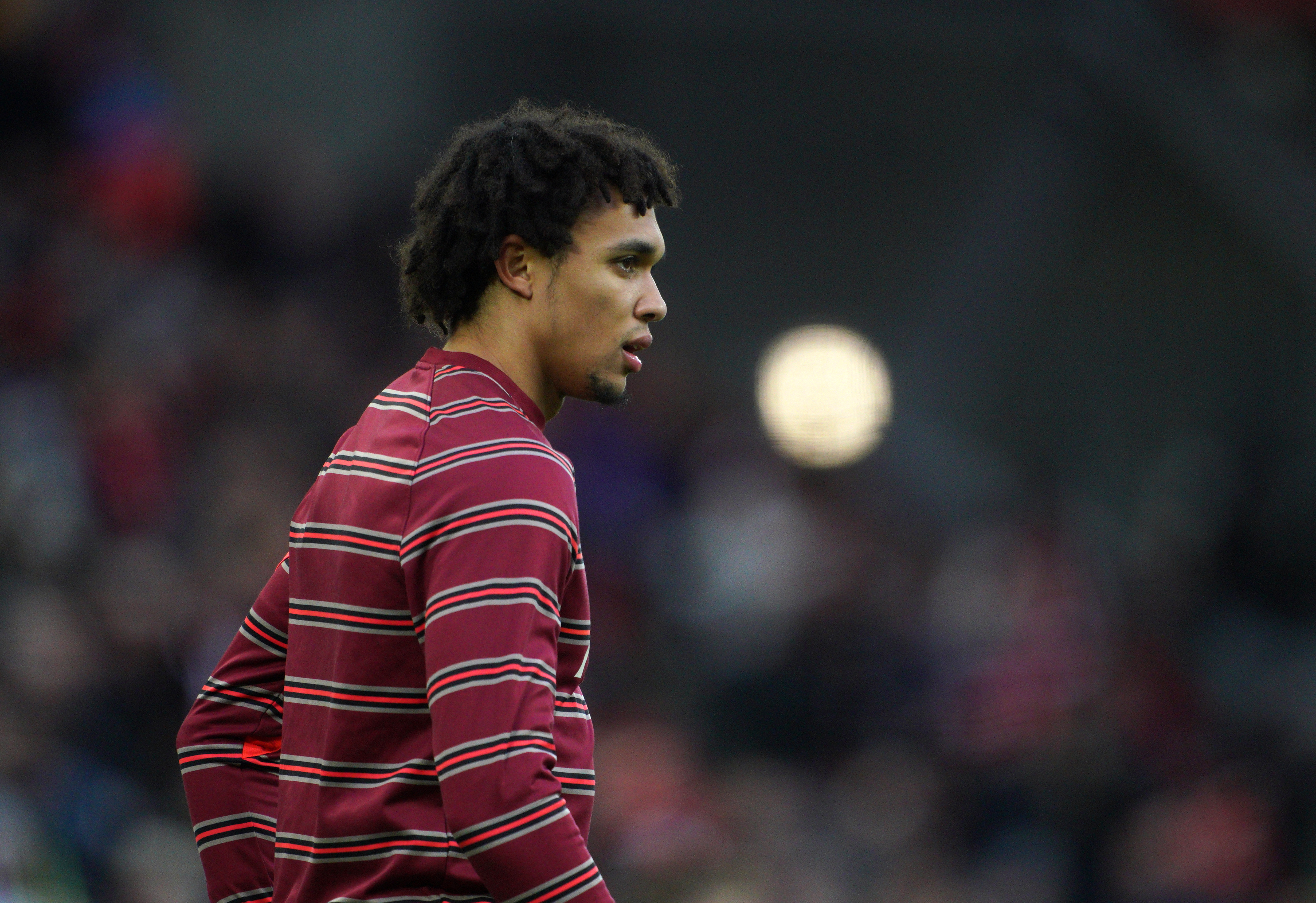 Liverpool’s Trent Alexander-Arnold warming up before the Premier League match at Anfield, Liverpool. Picture date: Saturday March 5, 2022