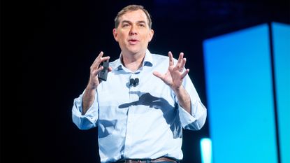 AWS CEO Matt Garman speaking on stage at AWS re:Invent 2024.