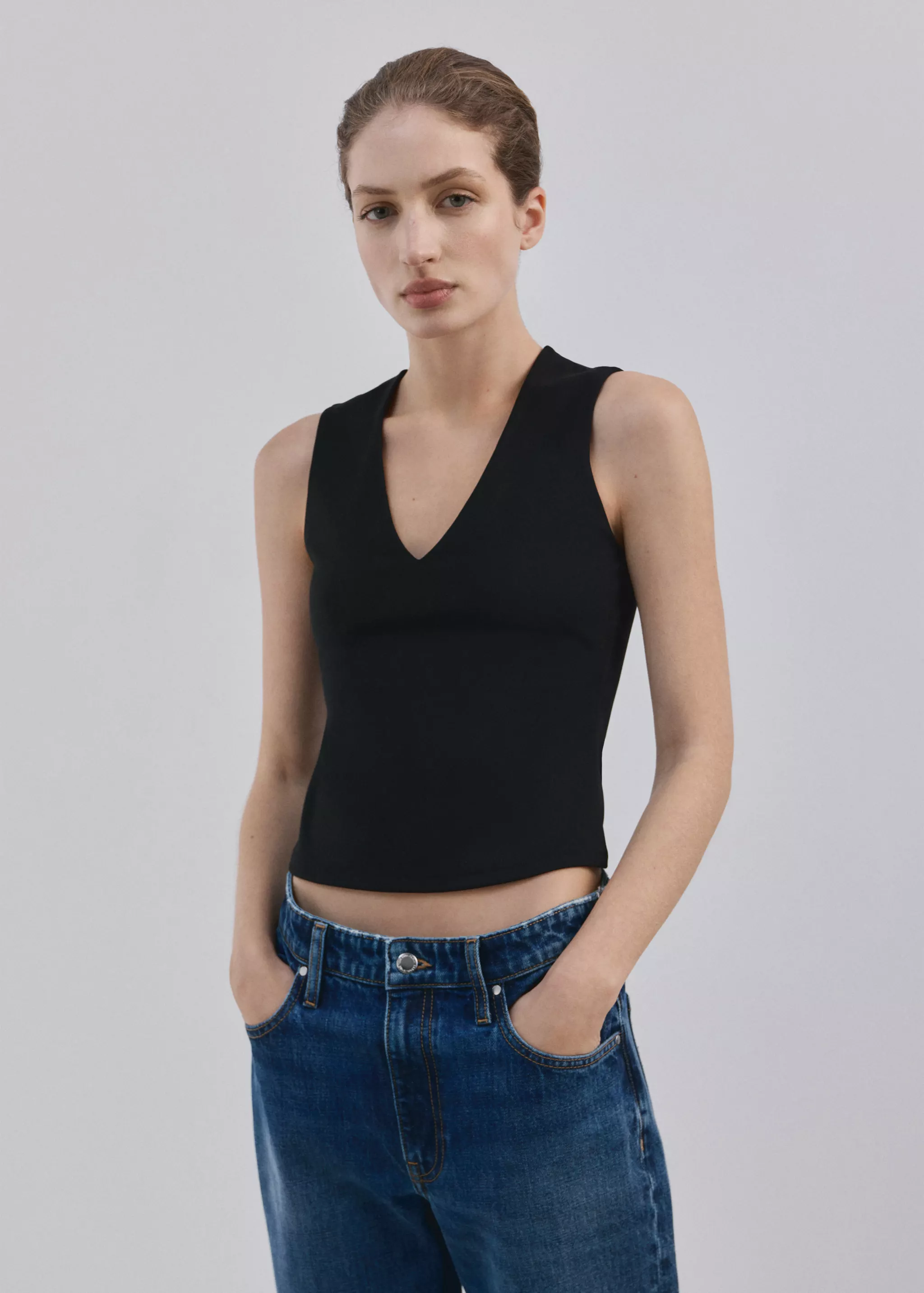 Fitted V-Neck Top - Women | Mango United Kingdom
