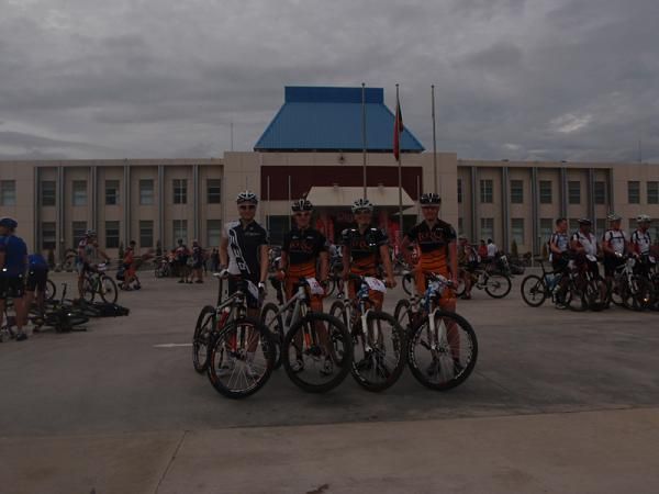 The team in front of the palace
