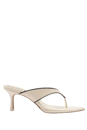 Larroudé, Gaia Sandal in Ivory Leather