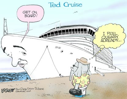 Political Cartoon U.S. ted Cruz Cruise 2016