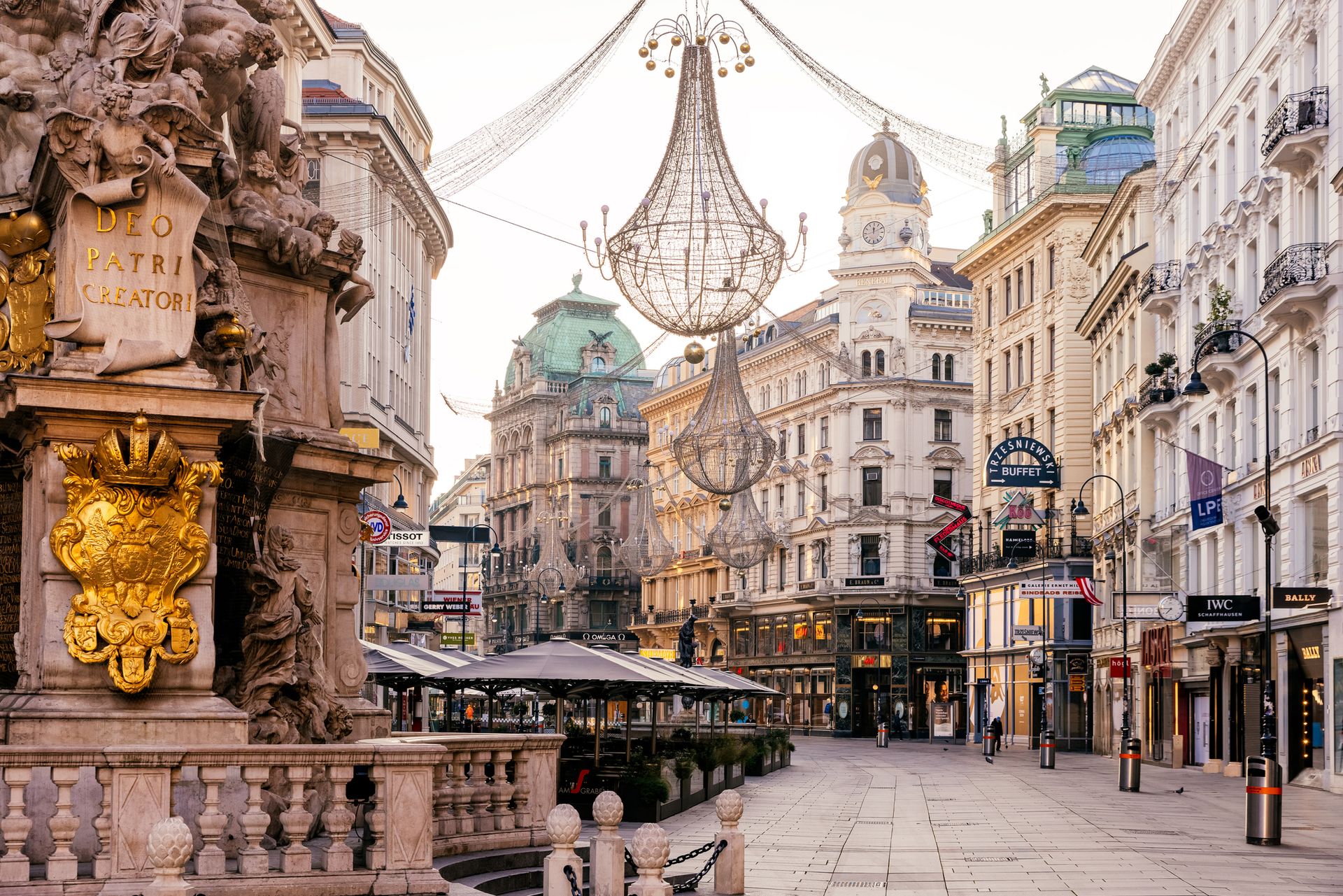 Graben shopping street on a sunny morning, Vienna, Austria