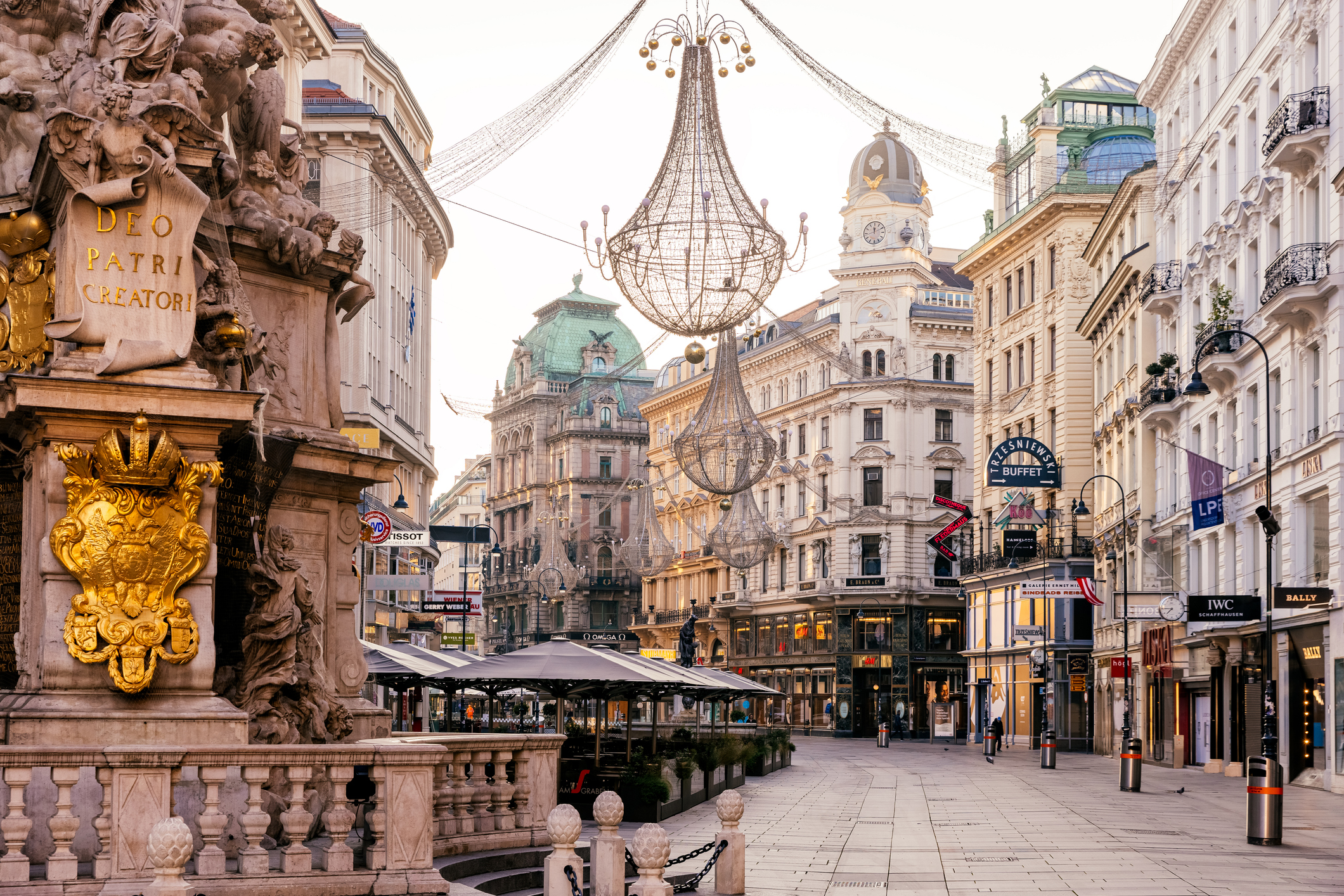 Graben shopping street on a sunny morning, Vienna, Austria