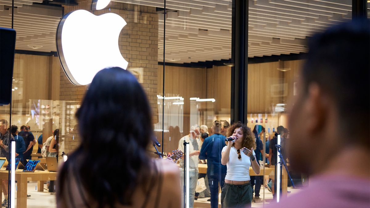 Apple logo battersea store