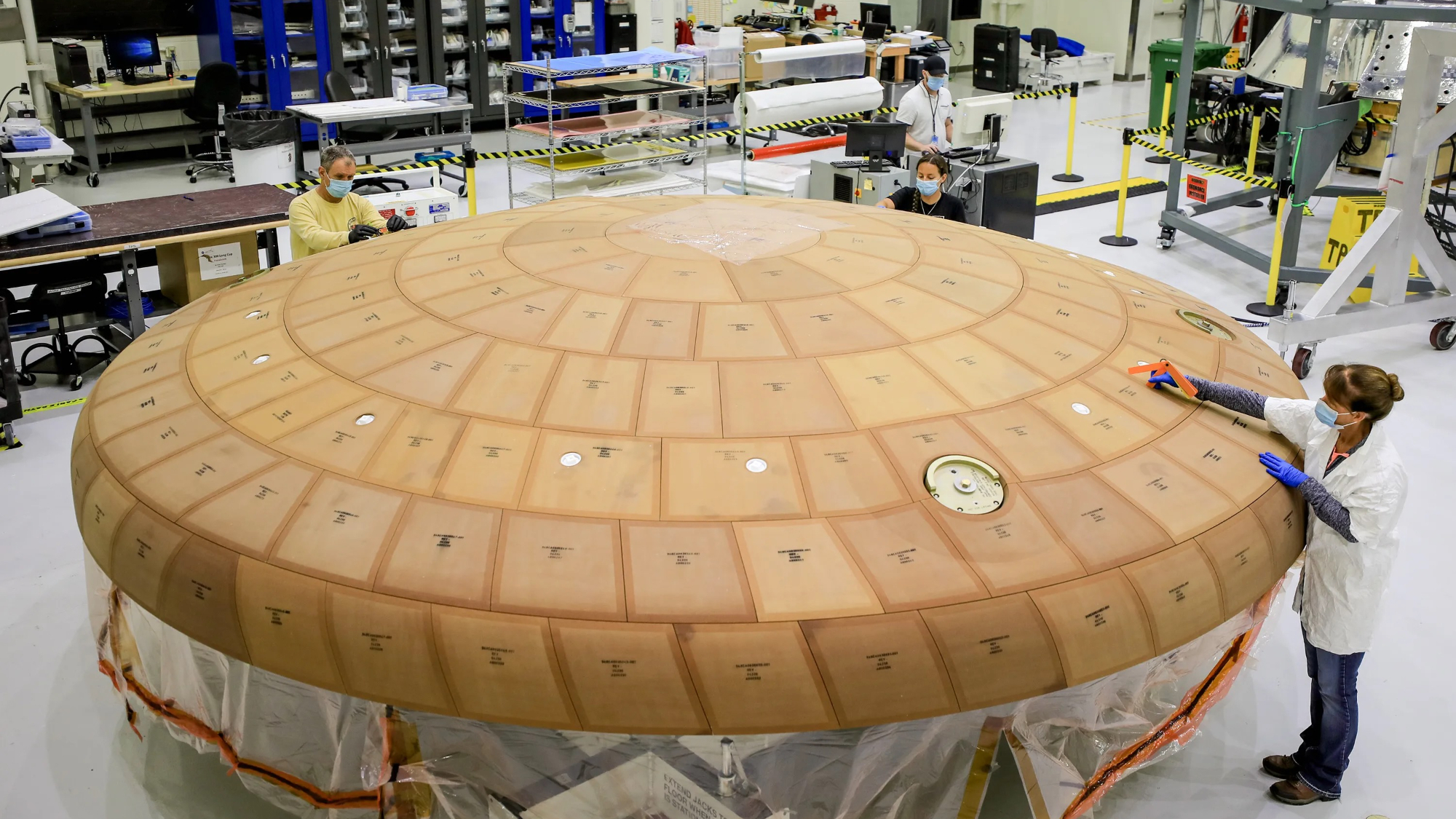 The heat shield for NASA's Orion crew capsule is very large but of a traditional design.