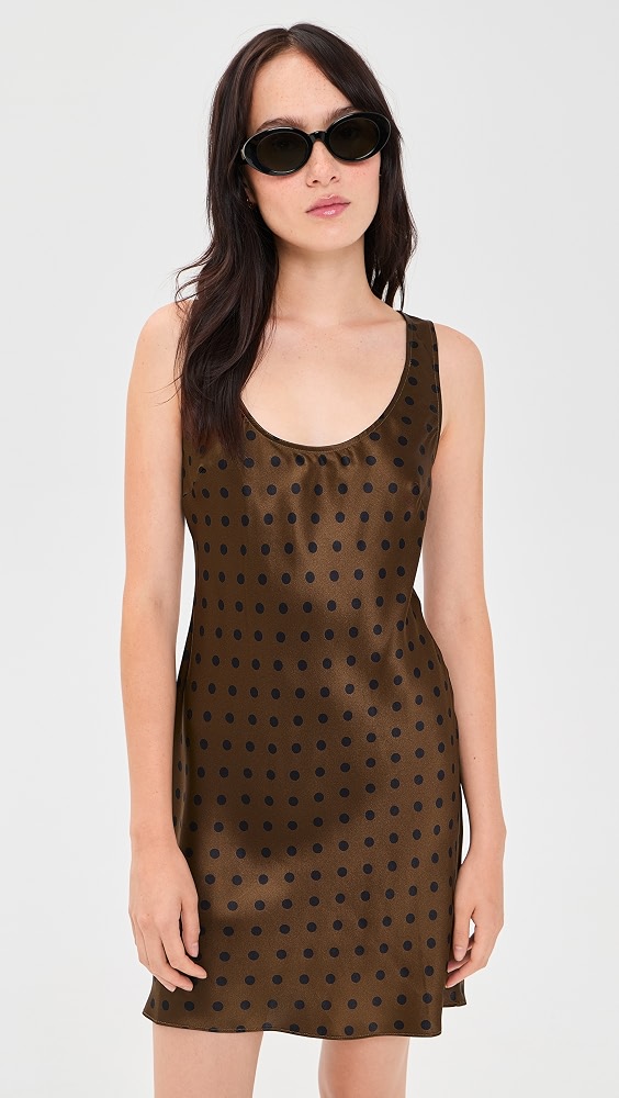 Eden Silk Mini Dress - Portobello Dot