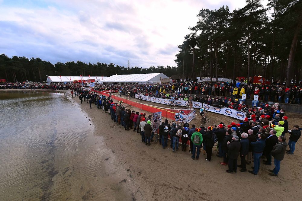 Fans line the course for the Belgian championship