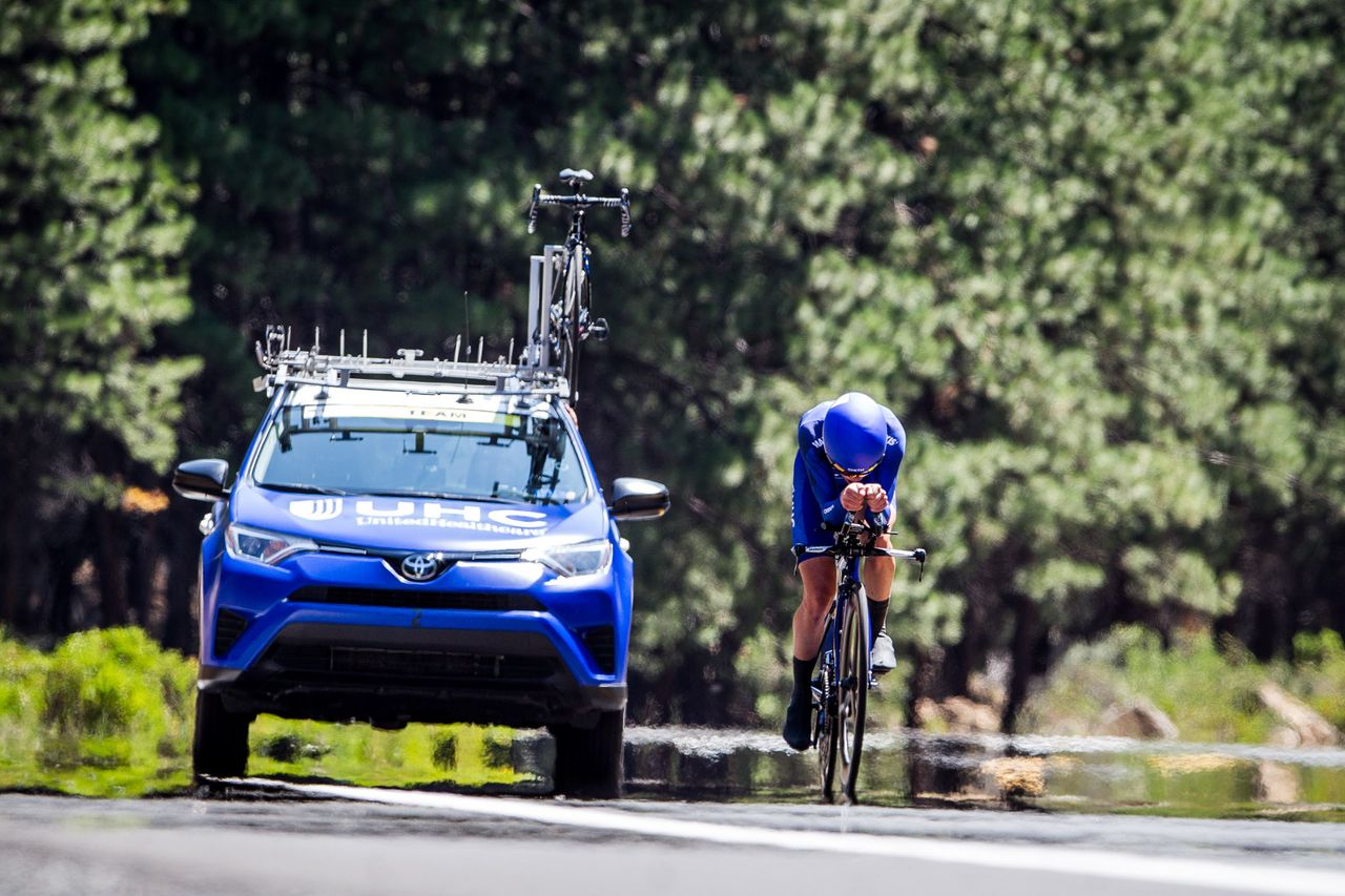 Gavin Mannion (UnitedHealthcare) on his way up the climb