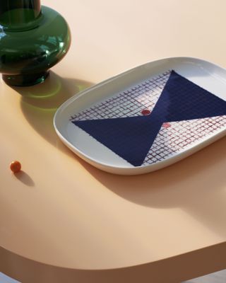 tray or plate with bowtie graphic, from Marimekko Sabine Finkenauer