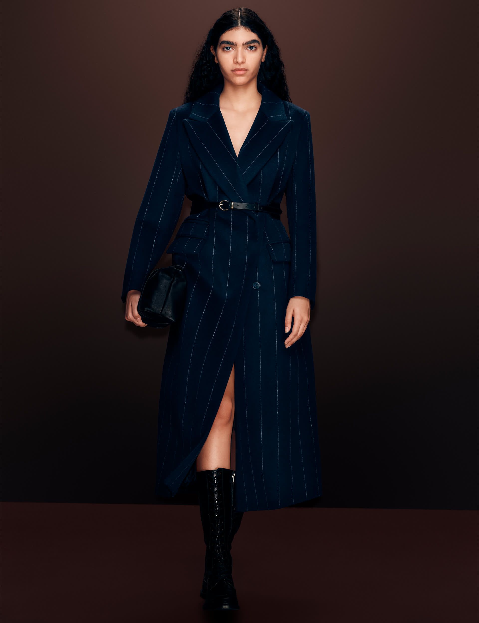 Wool Rich Double Breasted Longline Coat