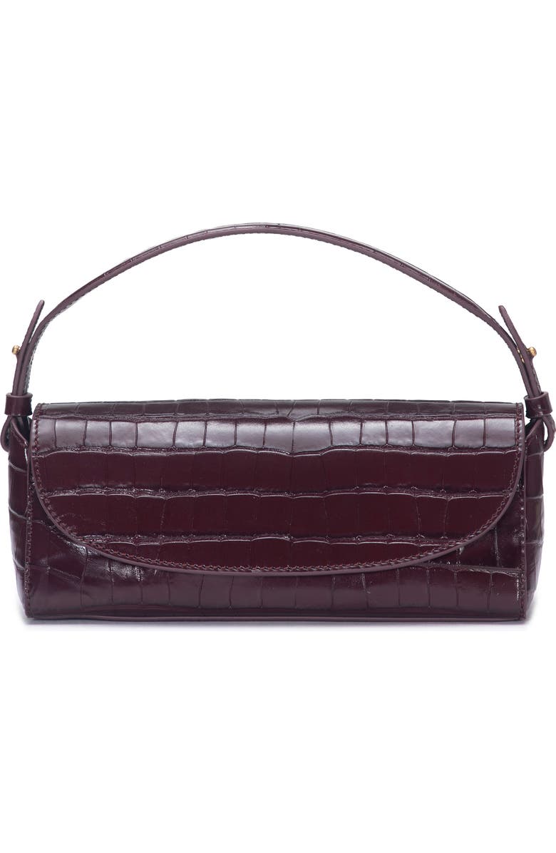 Mini Sabrina Croc Embossed Leather Top Handle Bag