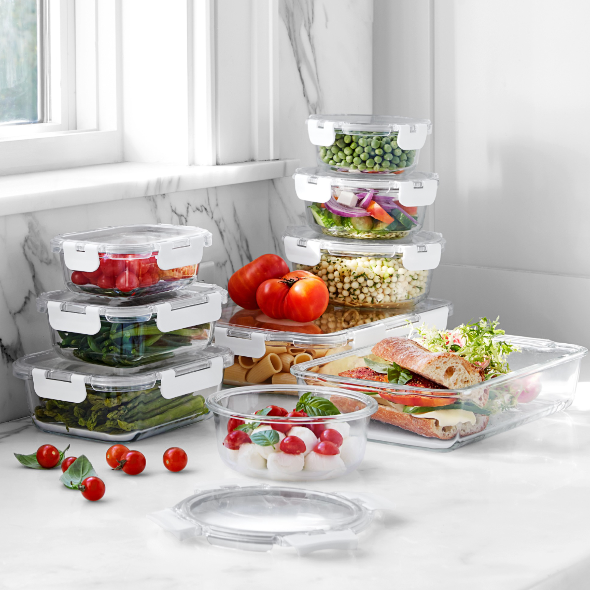 Hold Everything , Rectangular Glass Food Storage Containers 4-Piece Set