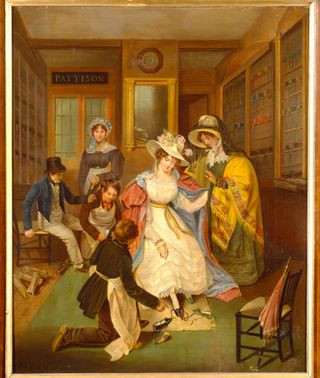 At the shoemaker's painting artist anonymous English c 1825 at Wimpole Hall Cambridgeshire