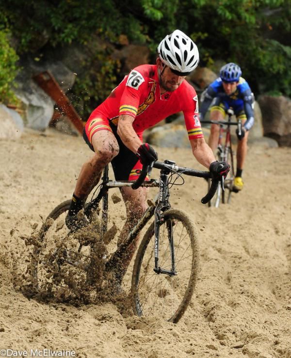 A rider going sideways in the sand