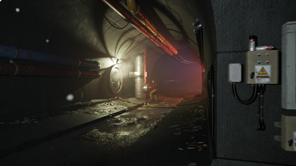 Screenshot from DrainSim game showing water physics in a flooded city