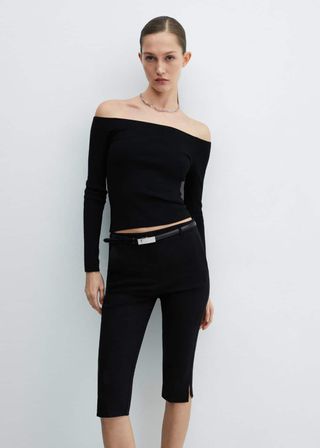 Belted Capri Trousers - Women