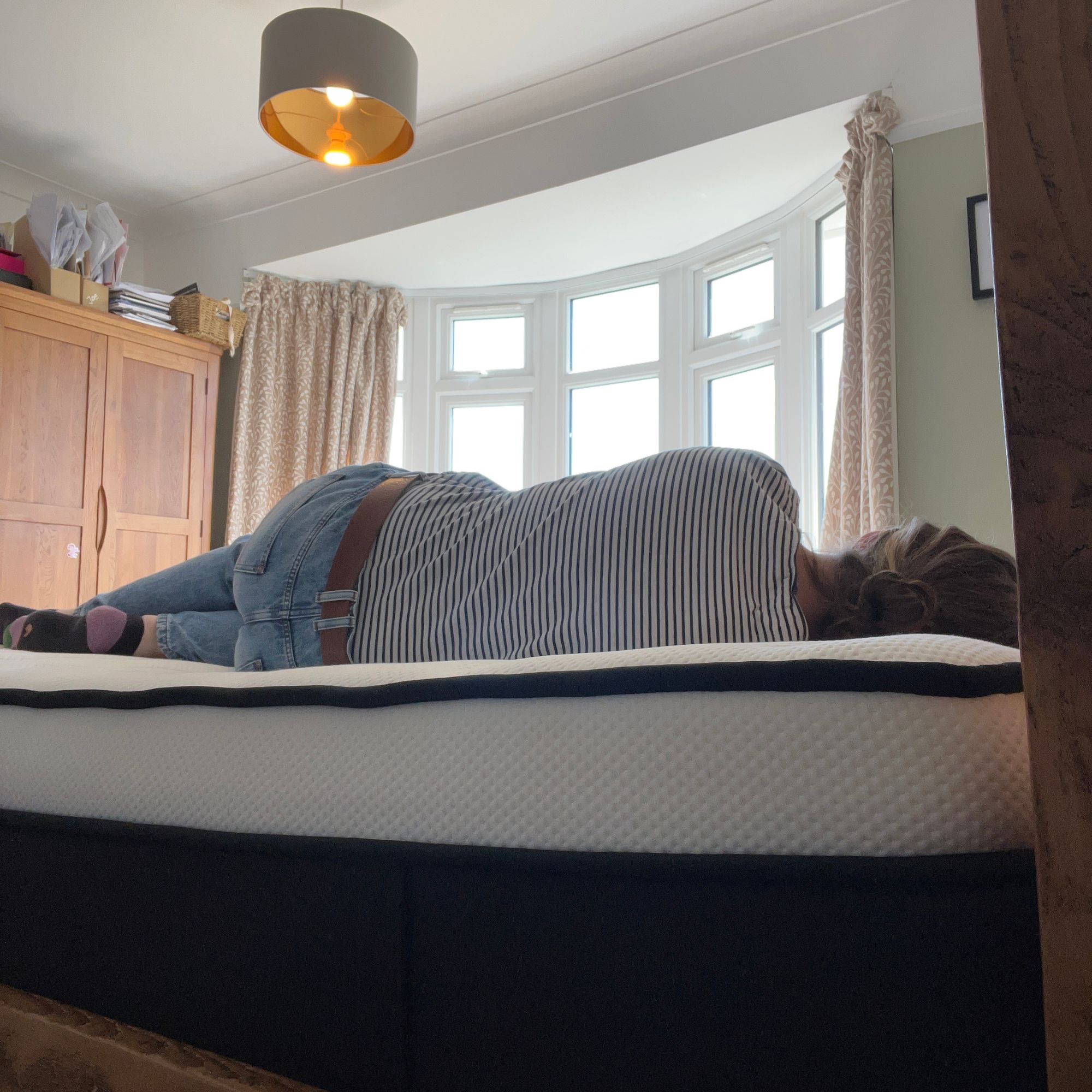 person side sleeping on the Origin LumbarCloud