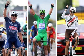 Jasper Philipsen (Alpecin Fenix) Mark Cavendish (Deceuninck-QuickStep) and Ben O'Connor (AG2R Citroën Team)