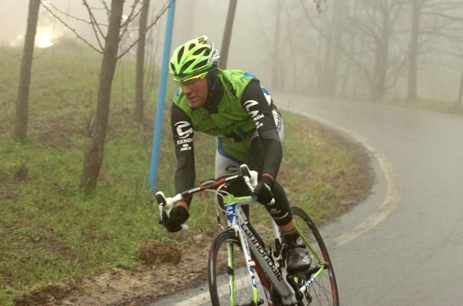 Damiano Caruso solos away from the breakaway